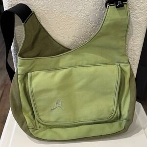 Overland Equipment Light Green Canvas Sling Shoulder Bag Floral Linking Womens